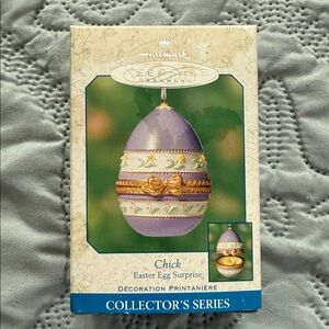 Hallmark Chick Easter Egg Ornament - Purple and Gold